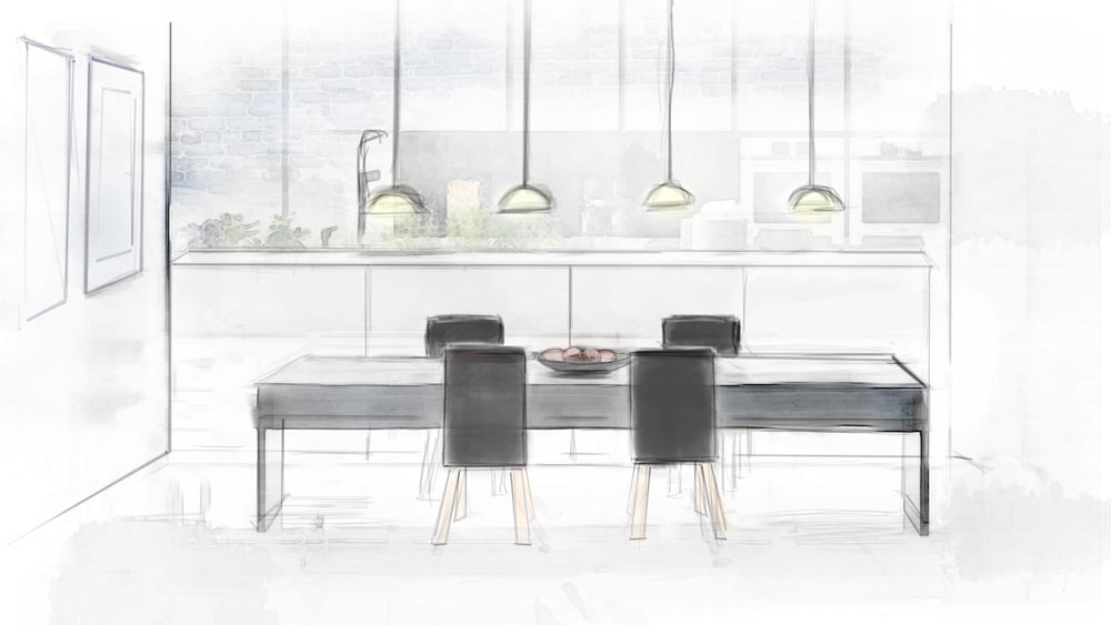 Vier Konzept 'Esstisch'